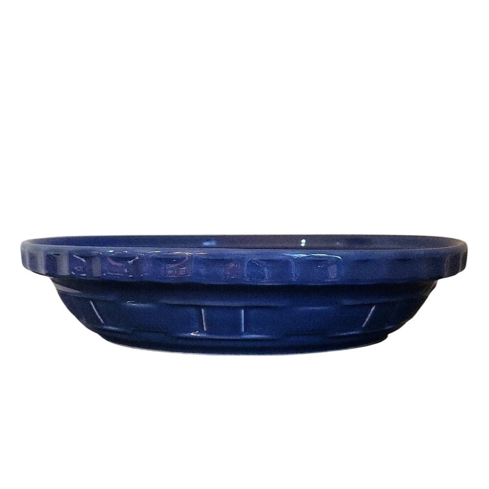Longaberger Blue Pie Plate Woven Traditions Collectible 10″ Basket-Weave Design